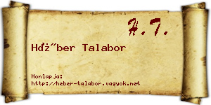 Héber Talabor névjegykártya
